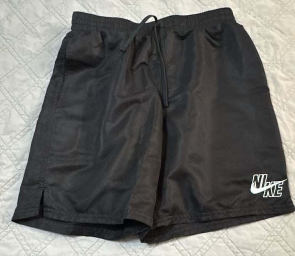 Nike Men's Black Volley Swim Shorts with Logo Graphics Size S